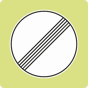 Дорожный знак с флуоресцентной окантовкой 3.31 Конец всех ограничений