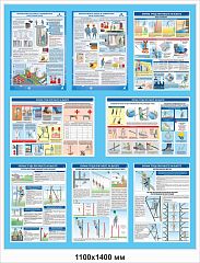 Универсальный стенд (без логотипа) "Работы в замкнутых пространствах и на высоте" с 8 плакатами ГАСЗНАК